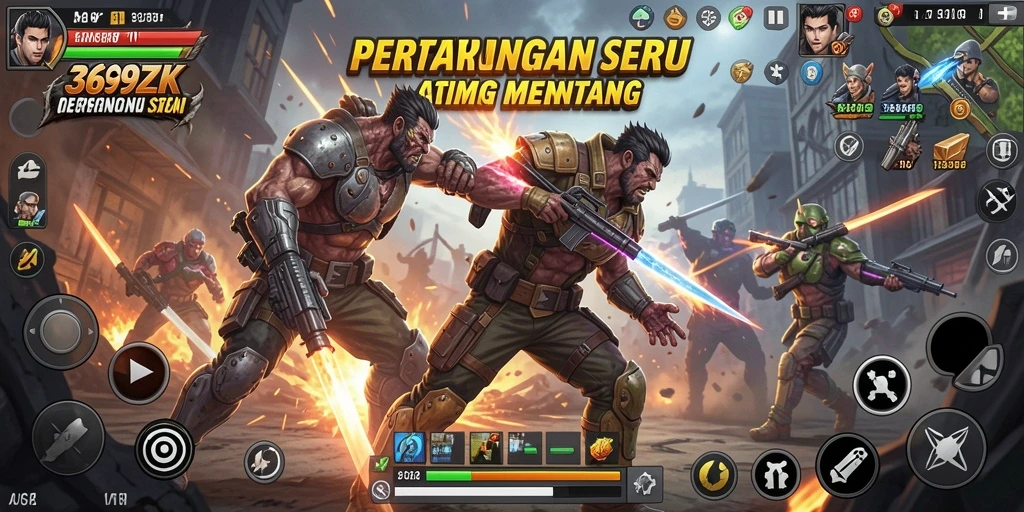Tampilan dinamis dari gameplay Action 369ZK yang seru.