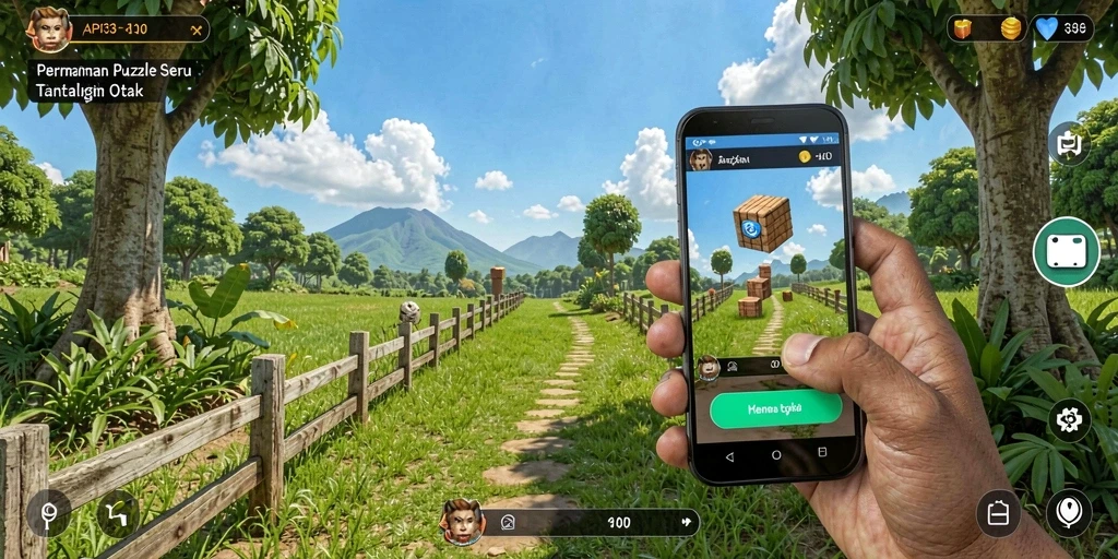 Tampilan gameplay menantang dalam API33 yang penuh warna dan menarik.