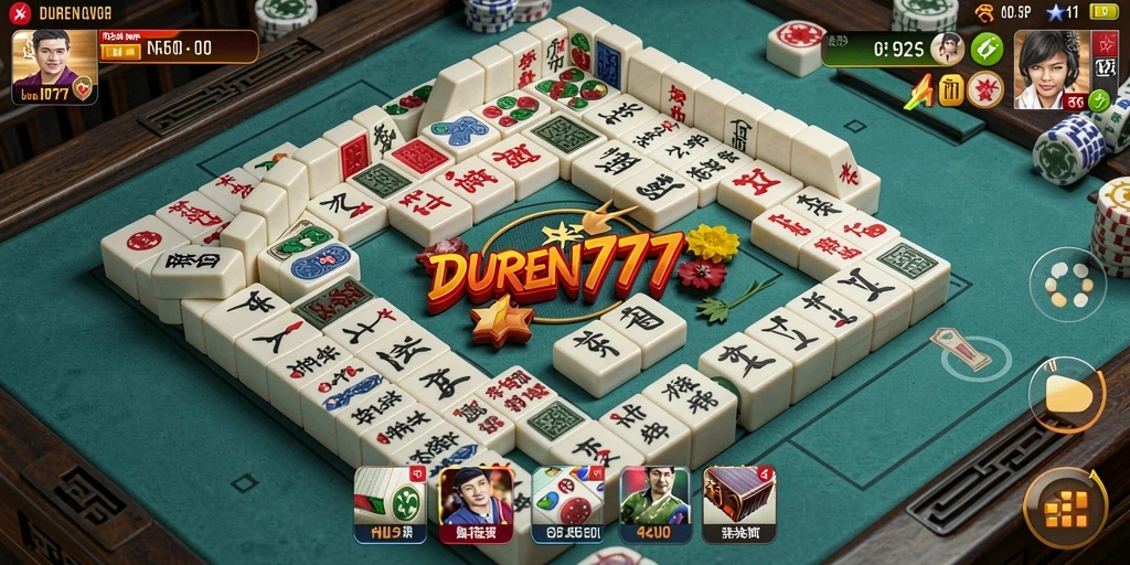 Screenshot gameplay DUREN777 menunjukkan keseruan permainan Mahjong yang menantang.