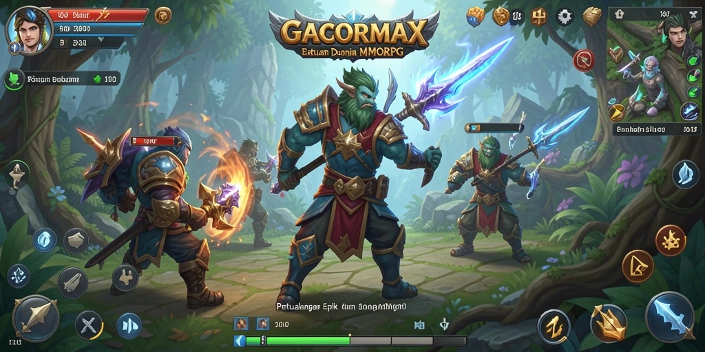 Screenshot gameplay GACORMAX menampilkan aksi pertarungan dinamis.