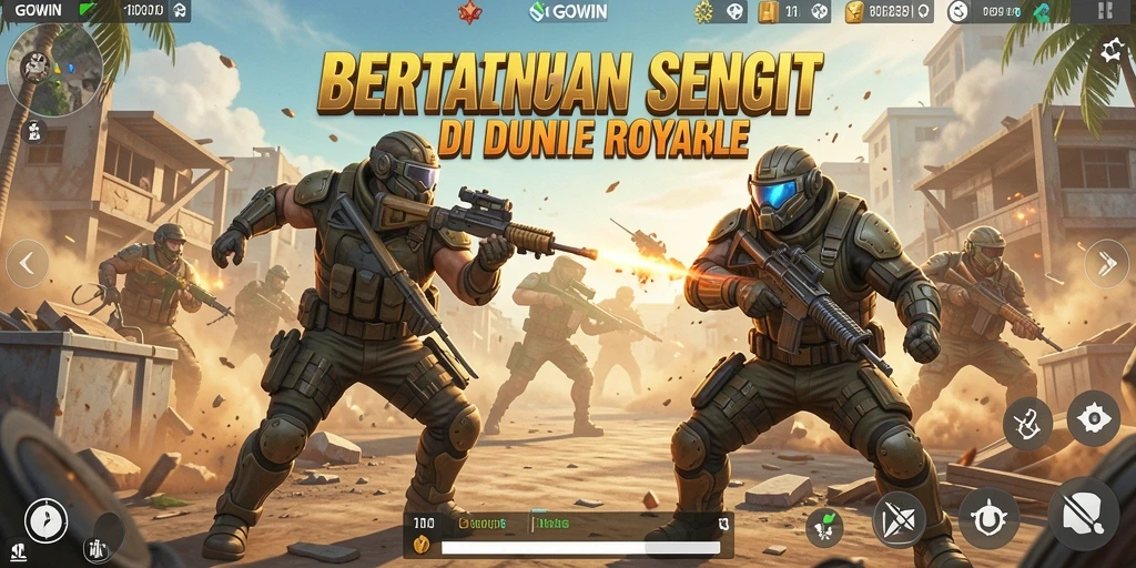 Tampilan gameplay menarik dari GOWIN dengan aksi Battle Royale.