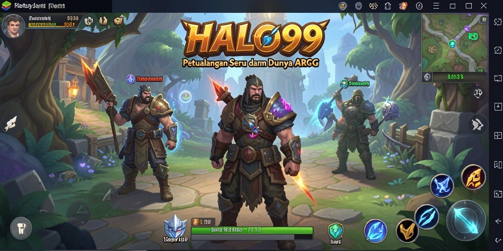 Tangkapan layar menampilkan pertempuran epik dalam game ARPG HALO99.
