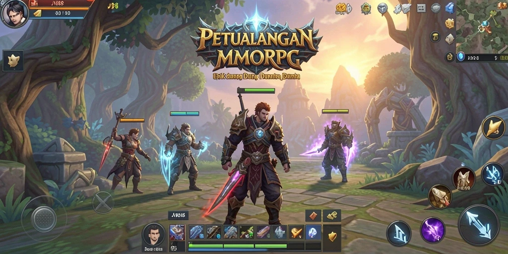Screenshot menampilkan aksi seru dalam gameplay MMORPG JV88.