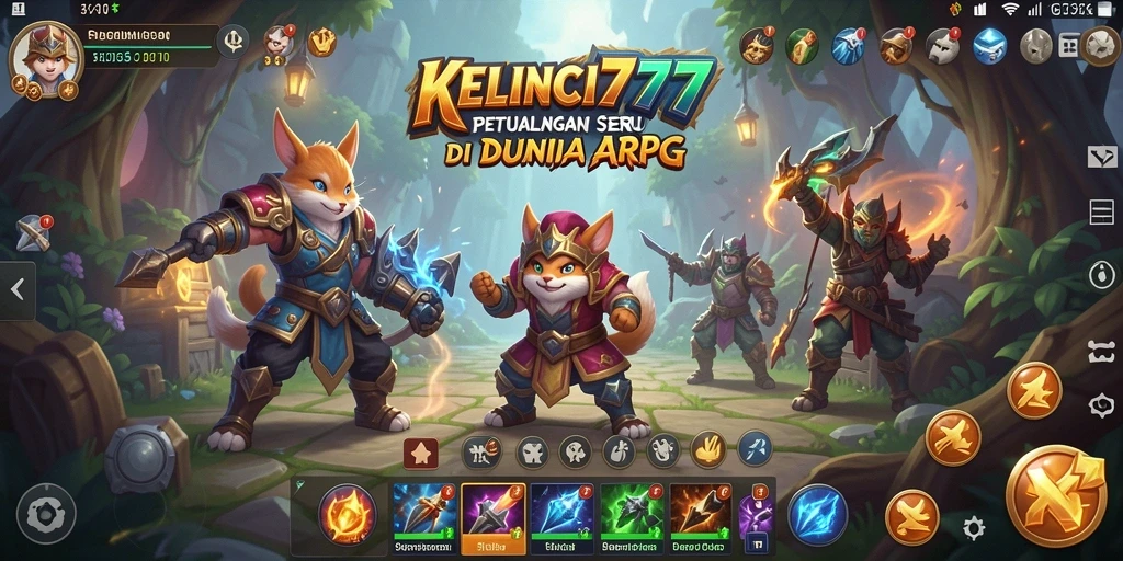Tangkapan layar menampilkan karakter dalam pertarungan epik di KELINCI777.