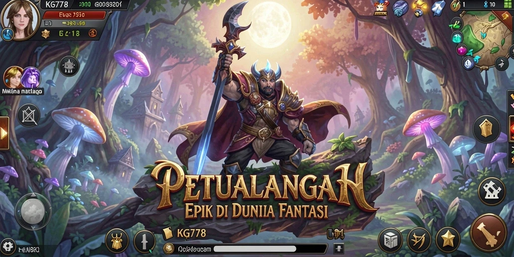 Tampilan screenshot KG778 menampilkan pertempuran epik dan eksplorasi dunia.