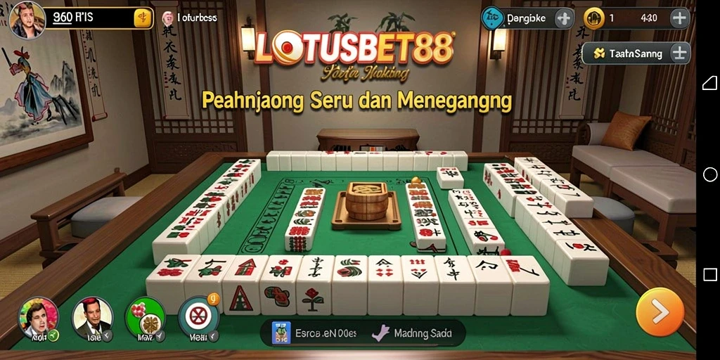 Screenshot LOTUSBET88 menampilkan gameplay Mahjong yang menarik dan seru.