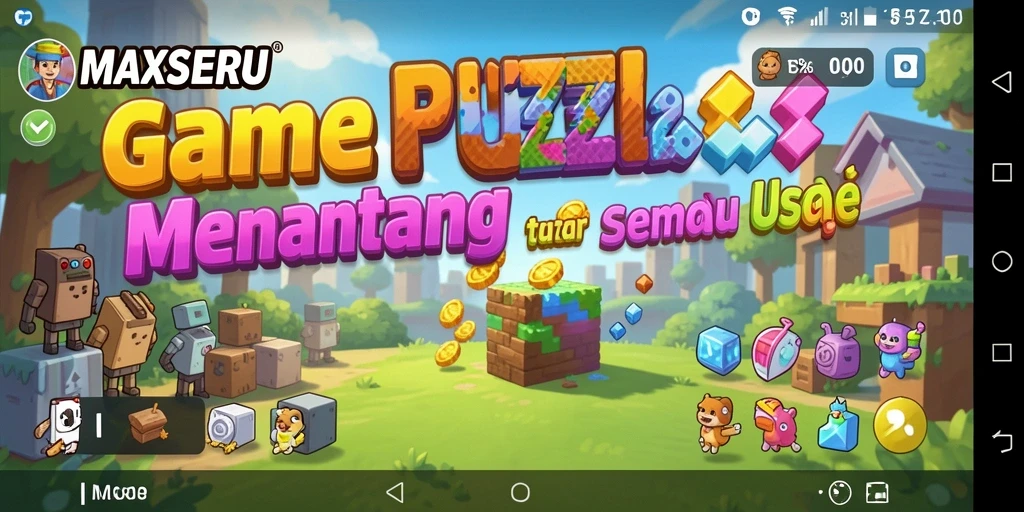 Screenshot gameplay MAXSERU menampilkan teka-teki menarik yang menantang.