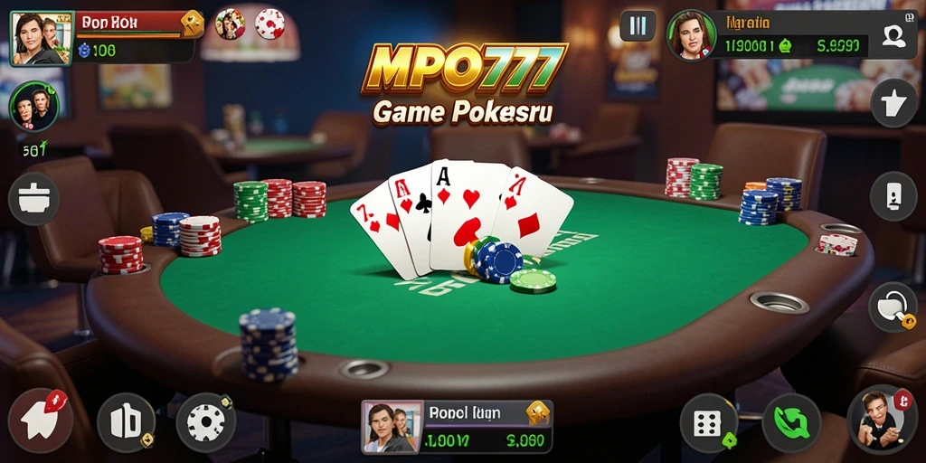 Tampilan gameplay poker yang seru dan menarik di MPO777.