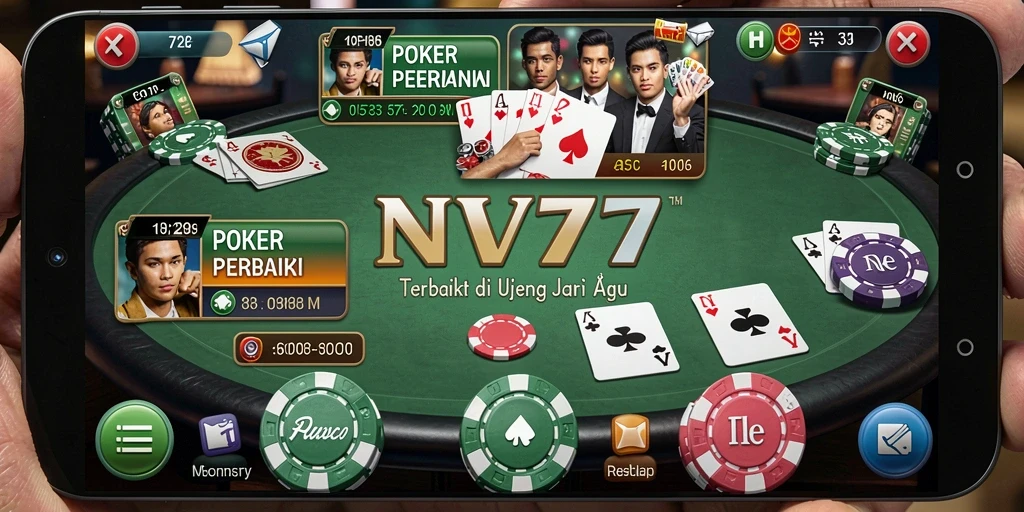 Tampilan gameplay seru yang penuh strategi Poker.