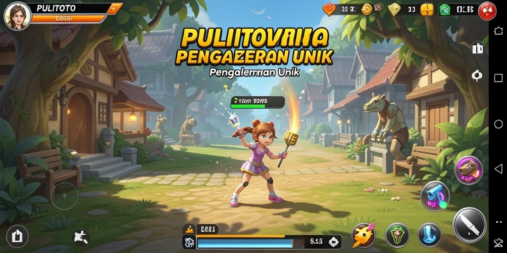 Tampilan gameplay PULITOTO dengan interaksi dinamis dan grafis menarik.