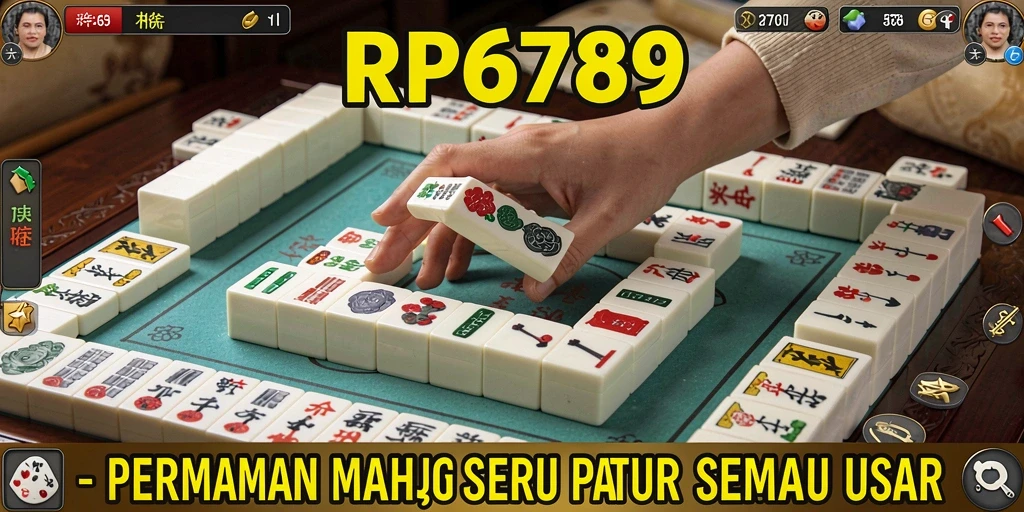 Screenshot gameplay RP6789 menunjukkan keasyikan bermain Mahjong dengan tampilan yang menarik.