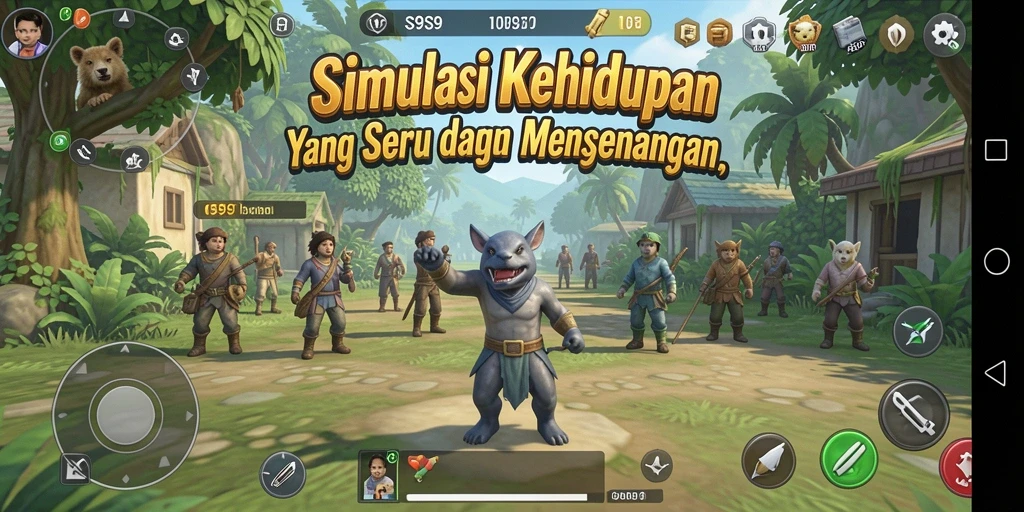 Screenshot gameplay S9S9 menampilkan interaksi karakter yang menarik.