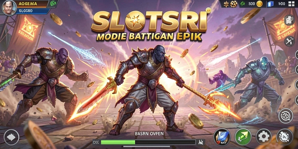 Screenshot SLOTSRI menampilkan pemain dalam aksi Battle Royale yang mendebarkan.