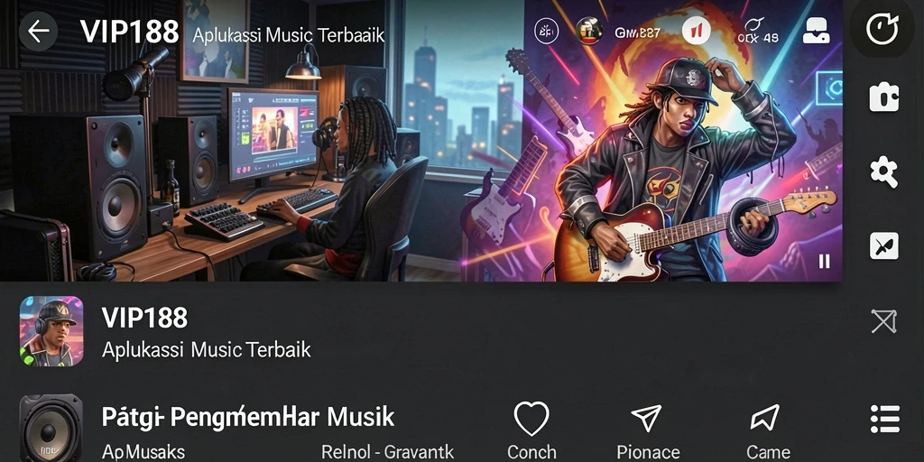 Tampilan gameplay VIP188 dengan koleksi musik yang beragam.