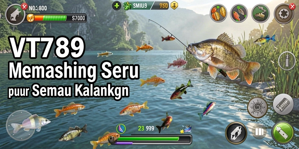 Gameplay VT789 yang memukau dengan aktivitas memancing.