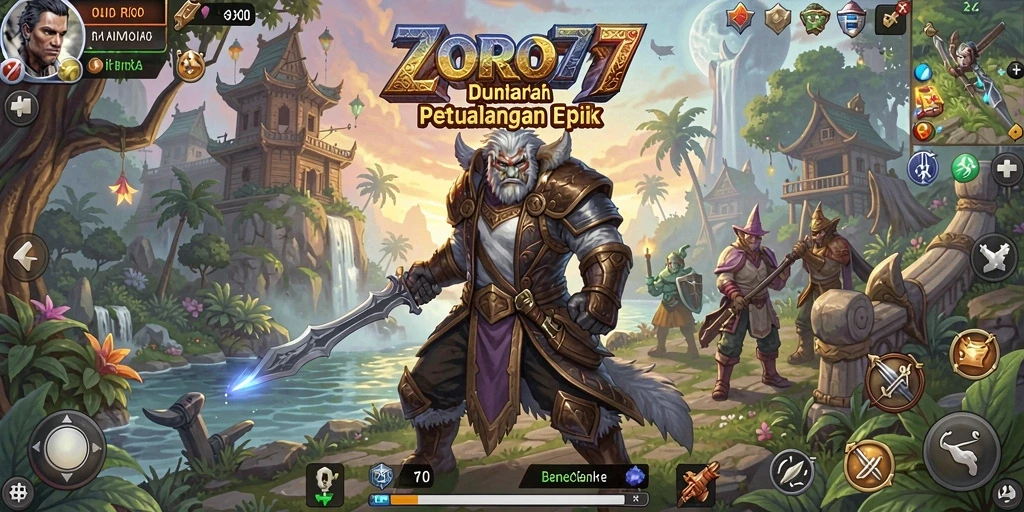 Tampilan menakjubkan dari gameplay RPG ZORO77.
